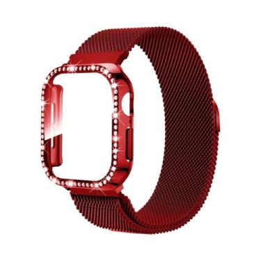 Imagem de Pulseira De Diamante Com Fecho Milanesa Para Apple Watch Compatível Co