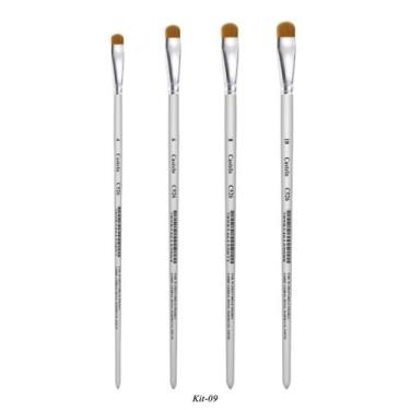 Imagem de Kit Pinceis Artistico Lingua de Gato c/ 4 Unidades C526 - CASTELO