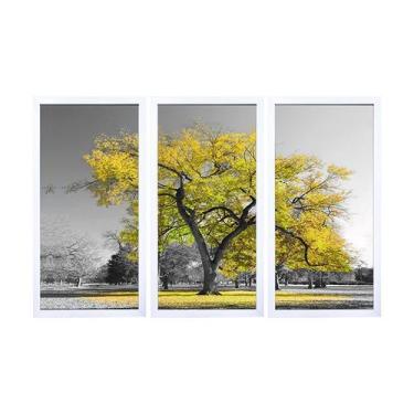 Imagem de Quadros Decorativos em Mosaico com moldura em madeira 103x63 cm e vidr