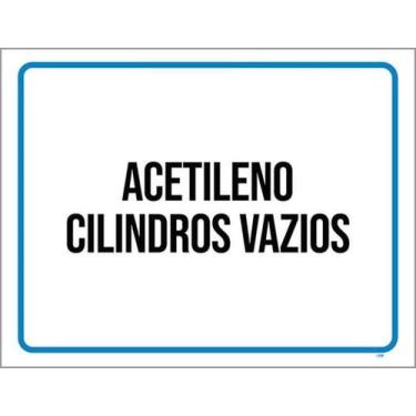 Imagem de Kit 5 Placas Sinalização - Acetileno Cilindros Vazios - Sinalizo