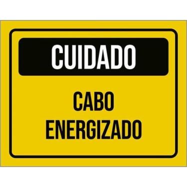 Imagem de Placa Sinalização - Cuidado Cabo Energizado 36X46 - Sinalizo