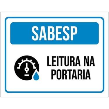 Imagem de Placa Sinalização - Sabesp Leitura Na Portaria - Sinalizo