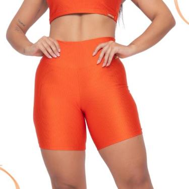 Imagem de Short Fitness Malha Canelado Trilobal Feminino Academia - C&M Fitness,