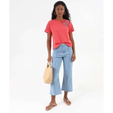 Imagem de Calça Jeans Reta Feminina Bolsos Azul-68139 - VIZZY JEANS, 42, Jeans a