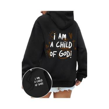Imagem de Moletom Feminino De Tamanho Grande, I Am a Child of God, Casual, Com D