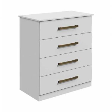 Imagem de Cômoda Para Quarto 4 Gavetas - Rubi-branco - Móveis Leifer