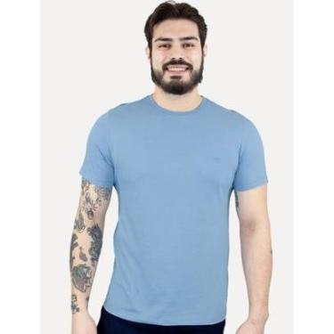 Imagem de Camiseta Dudalina Masculina Essentials Modal Logo Azul Claro-Masculino