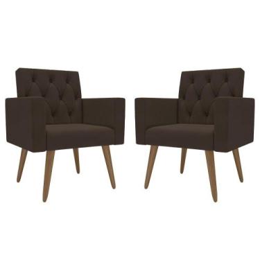 Imagem de Kit 2 Poltronas para Sala Escritório Recepção Thais Suede - Móveis Maf