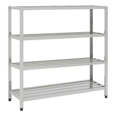 Imagem de Estante de Inox Gradeada 4 Planos 150x42x155cm FRNEG15