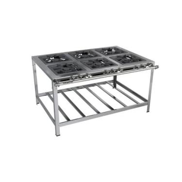 Imagem de Fogão Industrial 6 Bocas 40x40 Aço Inox Metalmaq