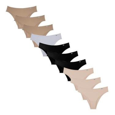Imagem de Kit 10 Calcinhas Biquíni Adulto Microfibra Conforto DelRio, Sortidas 0