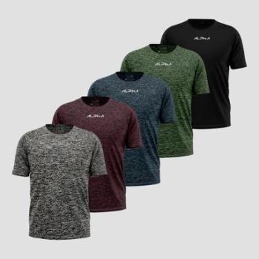 Imagem de Kit 5 Camisetas New Fluid Mescla Dry Alpha Co Masculina-Masculino