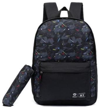Imagem de Kit Mochila Bolsa Escolar Grande Reforçada Com Estojo Faculdade-Unissex