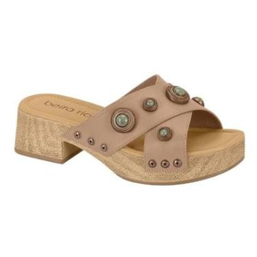 Imagem de Tamanco Beira Rio Sandália Salto Bloco Madeira Boho 8559.103-Feminino