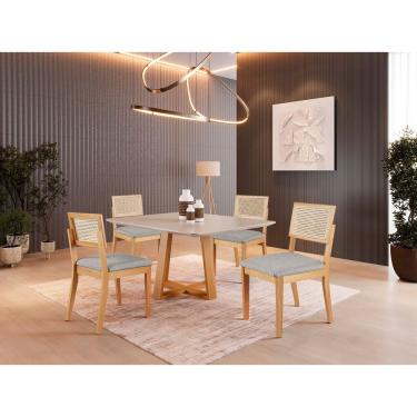 Imagem de Sala de Jantar Madeira Maciça 4 Cadeiras - Flow - Harmonia
