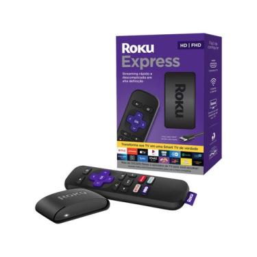 Imagem de Roku Express Streaming Player Full HD - com Controle Remoto e Cabo HDM
