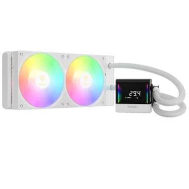 Imagem de Water Cooler 240mm Gamdias Chione E4-240 Wh, ARGB, Display Lcd, White - Chione E4-240 Wh.