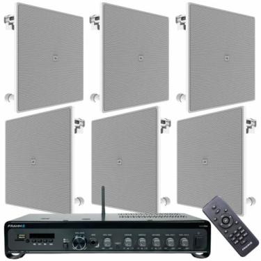 Imagem de Kit Amplificador Frahm Slim 3700 Buetooth 240W e 6 Arandelas 6 pol Qua