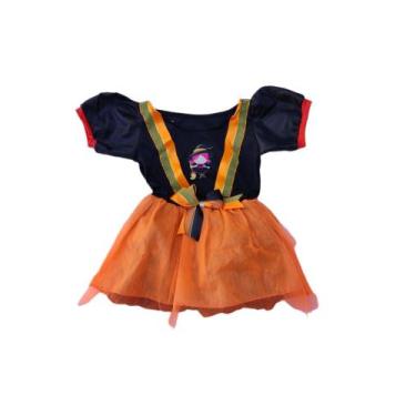 Imagem de Vestido Fantasia Infantil Menina Tema Halloween Bruxinha - Belos e Bel