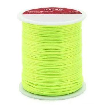 Imagem de Cordão de cetim 1mm arte punto cd001 cor 164 amarelo neon 50 metros - 