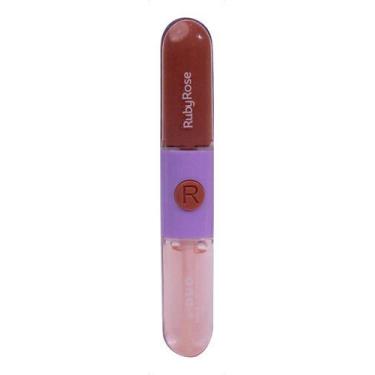 Imagem de Batom e gloss liquido duo ld08 hbf5698 rubyrose - RUBY ROSE