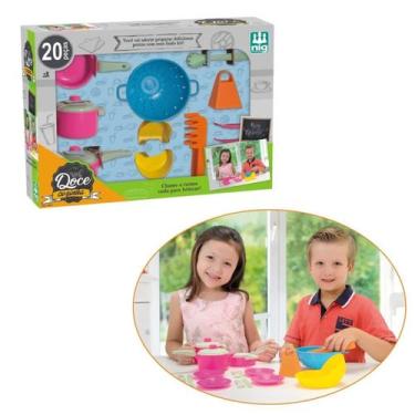Imagem de Kit Mini Cozinha Infantil Doce Cozinha - 20 Itens - Nig Brinquedos