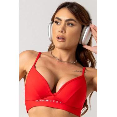 Imagem de Top gym era vermelho com bojo hipkini, Vermelho, P
