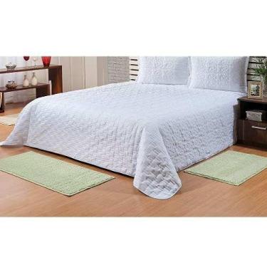 Imagem de Kit Tapete Passadeira Quarto 3 Peças Classic Verde Mate - Tapetes Oasi