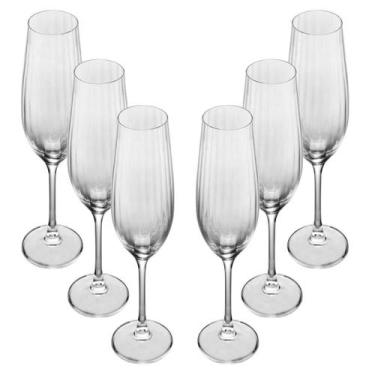 Imagem de Conjunto 6 taças para champanhe de cristal ecológico columba optic 260