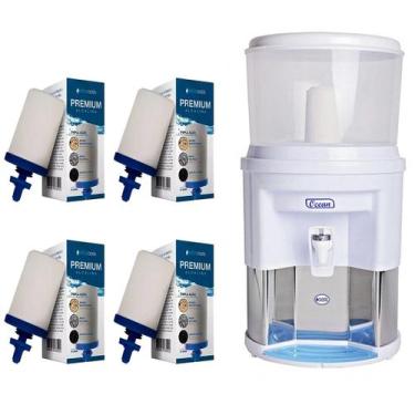Imagem de Filtro De Água Alcalina Tripla Ação Branco + 4 Vela Premium Oasis