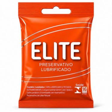 Imagem de Preservativo Elite 3 Unidades Lubrificado Conforto e Segurança Látex N