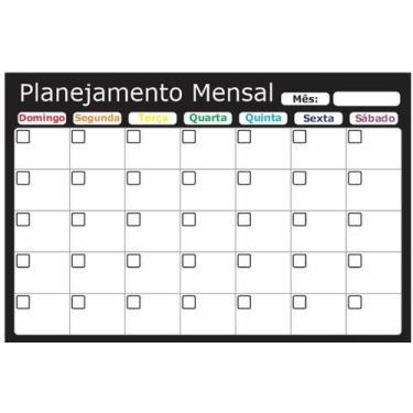 Imagem de Planner Mensal 60x40cm Organizador de Rotina e Metas Quadro Planejamen