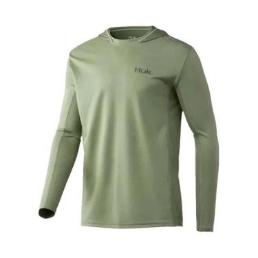Imagem de Camisa De Pesca Masculina Com Capuz E Proteção UV De Manga Longa Para 