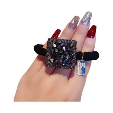 Imagem de Tiara Elegante Retrô Com Strass E Presilha De Cabelo Ajustável Com Pér