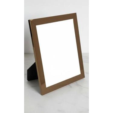 Imagem de Porta Retrato 20x25 Aço Inox Moldura Borda Grossa Rose Gold - Congratu