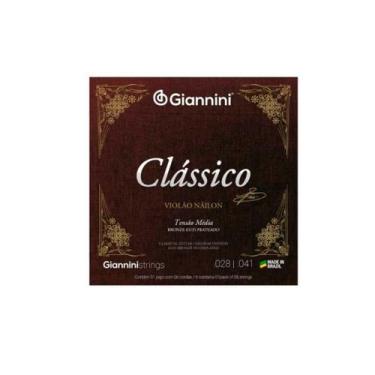 Imagem de Encordoamento Giannini Clássico P/violão Nylon 65/35 Prateado Média Ge