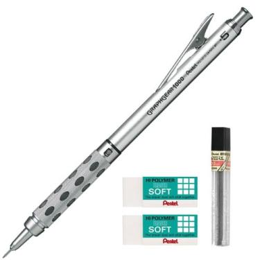Imagem de Lapiseira Pentel Graphgear 1000 Técnica Grafite Hb 05 Kit