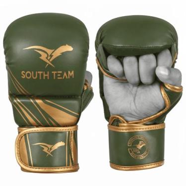Imagem de Luva MMA Profissional PU Boxing Shooter Treino Combate, Verde, Dourado