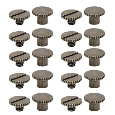 Imagem de 10 unidades de rebites de cabeça plana, fechos de mochila, rebites, grande capacidade de alta qualidade, ferramentas de bricolagem fáceis de usar para casa(Bronze)