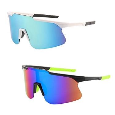 Imagem de Kit 2 Óculos de Sol Ciclismo Masculino Feminino Espelhado
