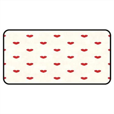 Imagem de Tapetes de cozinha com padrão de coração, vermelho, amor, tapete antiderrapante, tapete de cozinha, lavável, para cozinha, chão, casa, escritório, pia, lavanderia, 101,6 x 50,8 cm