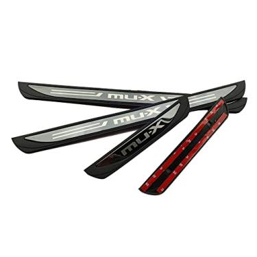 Imagem de GZBFTDH Proteção de Peitoril Soleira da Porta, para Mitsubishi mu-x MUX 2020-2022 Carro Acessórios, Aço Inoxidável Kick Plate Guard de Pedal de Limiar Protetor, Peças para Automóveis