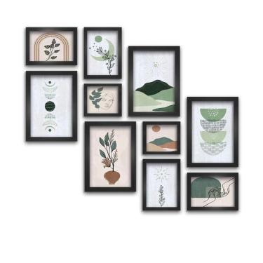 Imagem de Kit 10 Quadros Decorativos Com Moldura Boho Deserto