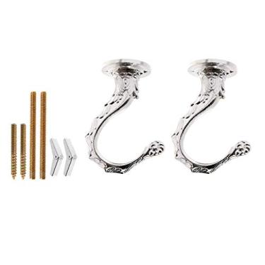 Imagem de Ganchos Saim Swag para pendurar no teto, resistente, com conjunto de ferragens, instalação decorativa de teto, cavidade, parede, plantas, vaso de flores, cabide, Prata, Large