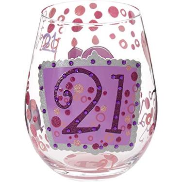 Imagem de Taças de vinho sem haste da Designs by Lolita "21" pintadas à mão, 590 ml.