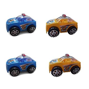 Imagem de Carrinho policia KIT C/4 Carrinho Motor a corda Com luzes