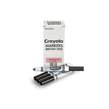 Imagem de Crayola Black Washable Markers, Broad Line Markers, 12 Count