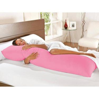 Imagem de Travesseiro De Corpo Com Fronha Mega 100% Algodão Rosa - Casahome
