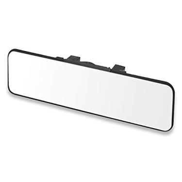 Imagem de SkycropHD Espelho retrovisor interior grande para carro, clipe no espelho retrovisor grande angular para eliminar pontos cegos – plano, branco, 286 mm