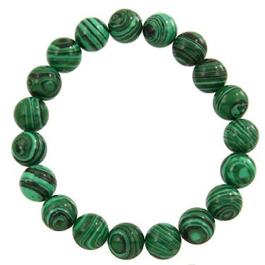 Imagem de Falari Pulseira el stica unissex com pedras semipreciosas naturais de 10 mm